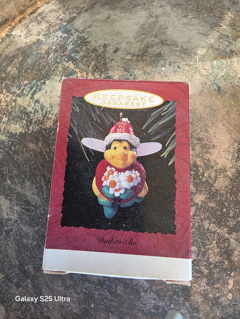 Mom To Be Hallmark Keepsake Bee Ornament in Red and Yellow